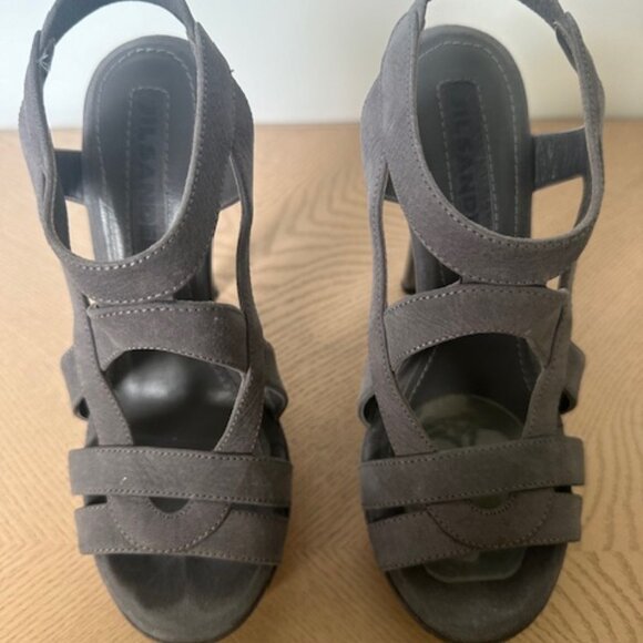 Jil Sander Sandal Pumps, Grey, Suede, Strappy, Stilleto, Size 36.5 - Picture 3 of 15